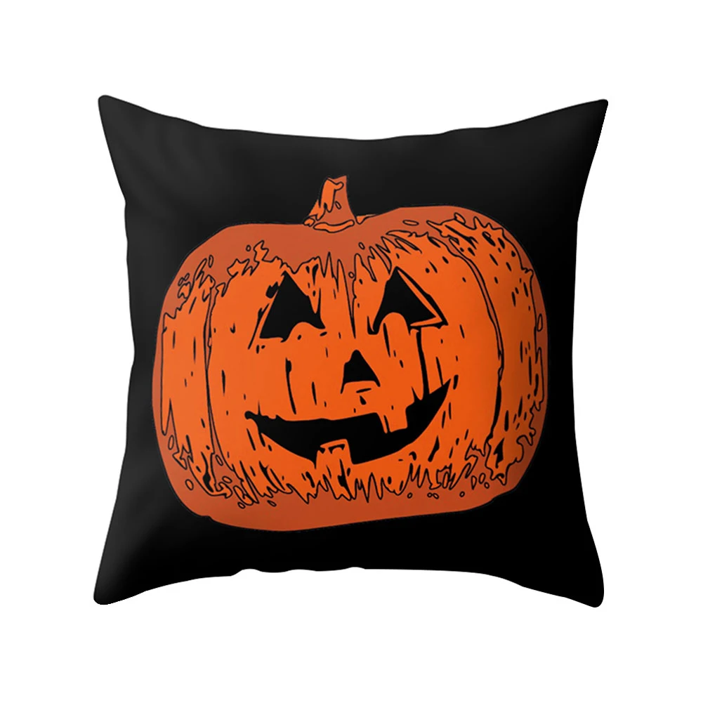 Счастливый Хэллоуин Улыбка Тыква Ведьма волк летучая мышь наволочка дышащая