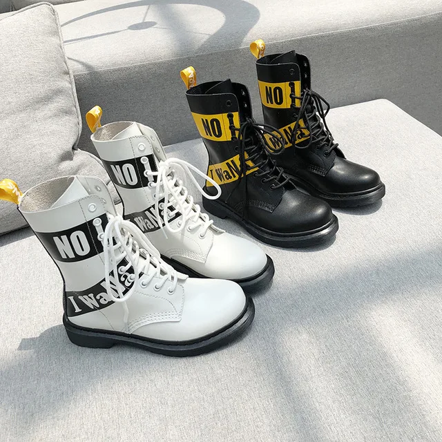 Женские черные мотоботы из натуральной кожи ботинки на платформе женская модная