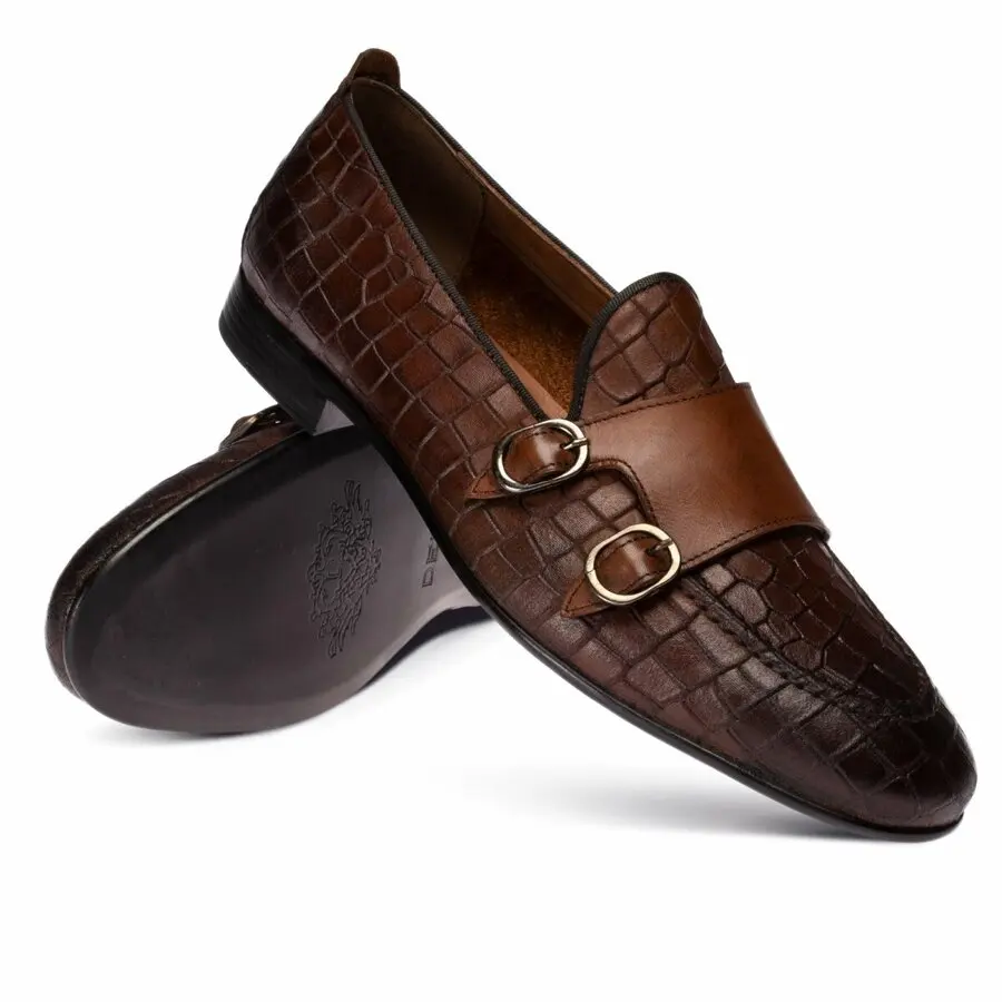 

Men Shoes Deery, Genuine Leather Tan Color Croco Men'S Loafer