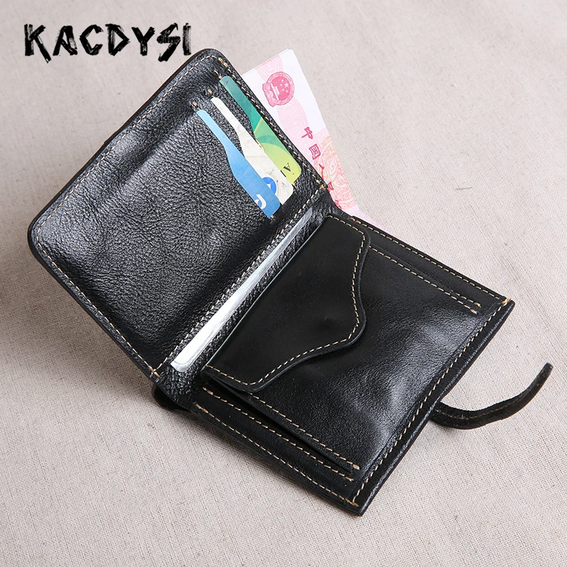 Короткий кошелек из бычьей кожи для женщин мягкий складной бумажник денег