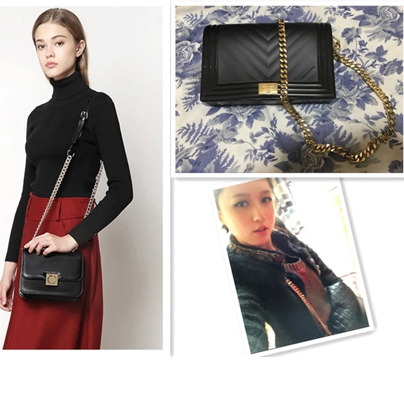 Длинный короткий ремешок для сумок сделай сам из натуральной кожи + цепочка 80-160