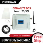 Повторитель сигнала сотовой связи 80018002600 МГц, диапазон 2037 CDMA DCS LTE 4G, усилитель сигнала сотовой связи 70 дБ, трехдиапазонный усилитель 4G