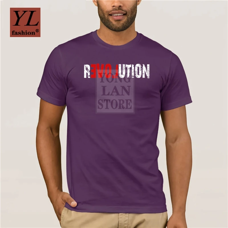 

Summer fashion printed men's T-shirt 100% cotton Revolution Love Latest Popular Men Casual Personality T-shirt