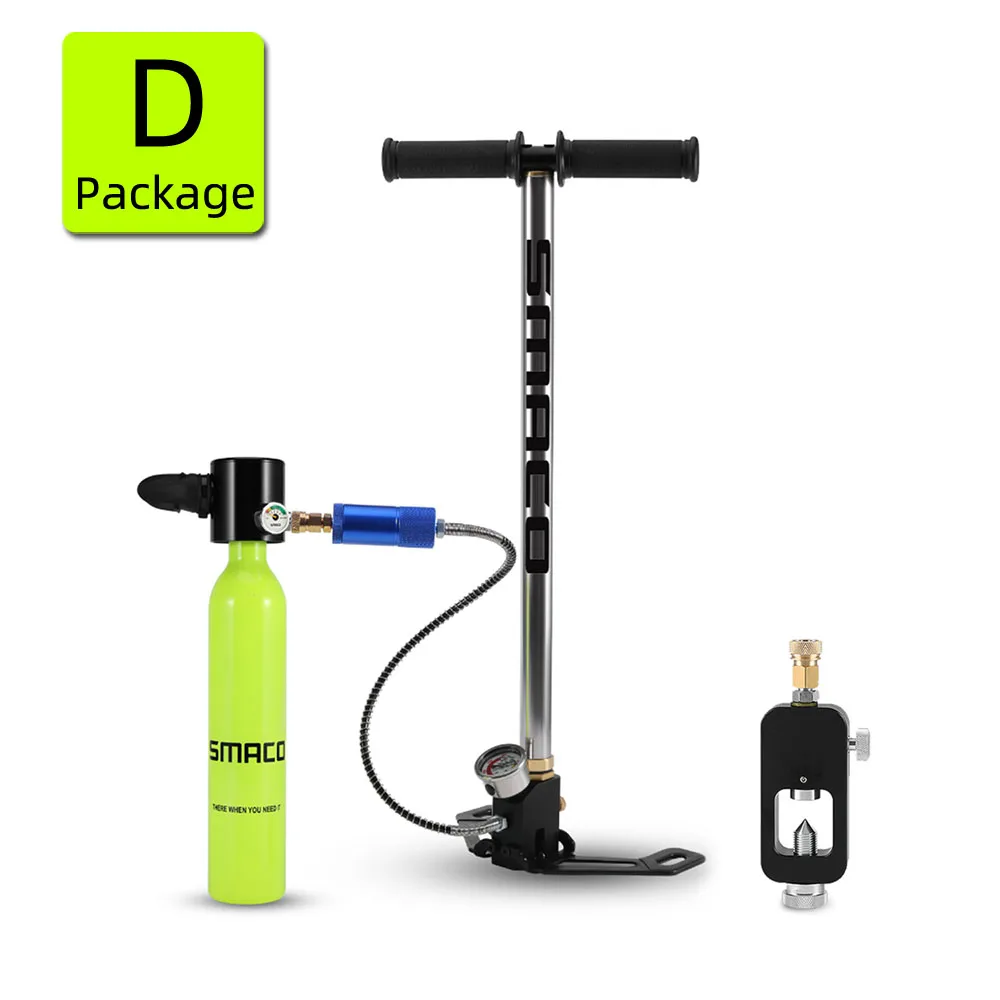 Package D SMACO 0.5L оборудование для дайвинга мини дайвинг цилиндр Воздушный бак клапан респиратор коробка для подводного плавания Подводные дыхательные комплекты - Цвет: Package D