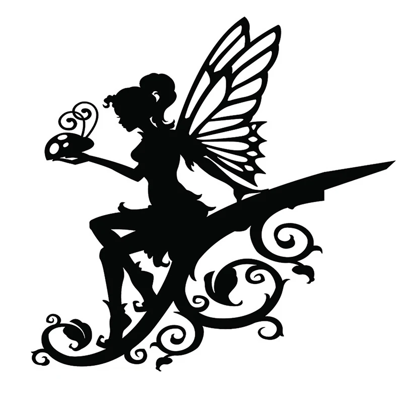 

Butterfly Fairy Metal Silhouette used for Garden and Outdoor Wall Decoration Or as Gifts for Kids 26X23.5X3cm LBShipping
