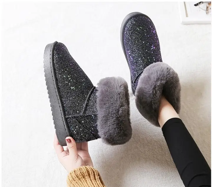 

Women Winter Warm Short Boots shine warm cotton snow boots