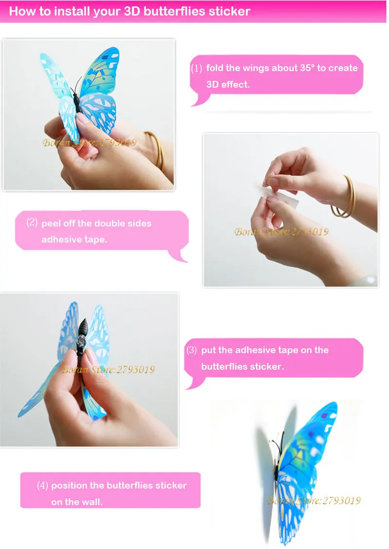 12 шт./лот 3D Красочные бабочки наклейки на стену декоративные вечерние гостиной