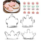 4 шт. корона, форма для печенья, резак из нержавеющей стали, 3D искусственная помадка, аксессуары для выпечки и кондитерских изделий, кухонная утварь