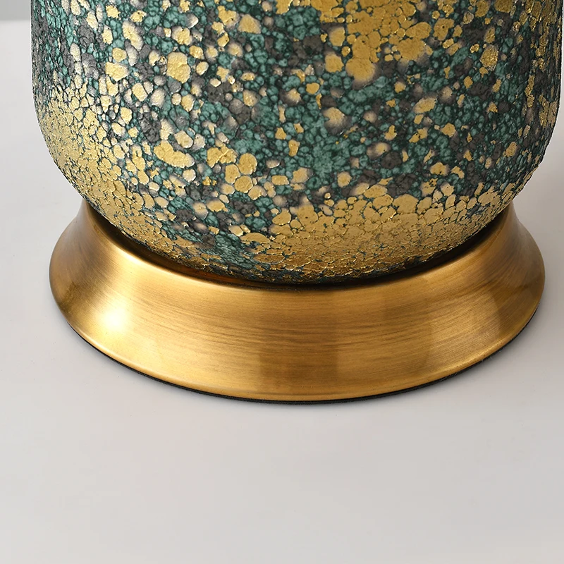 

New Chinese Style Glaze Ceramic Table Lamps for Bedroom Bedside Lamp for Hotel Study Room Desk Lamp EU Plug Home Deco