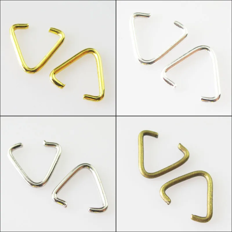 150 шт. Треугольники соединительные кольца Разъемы бижутерии из золота тупой