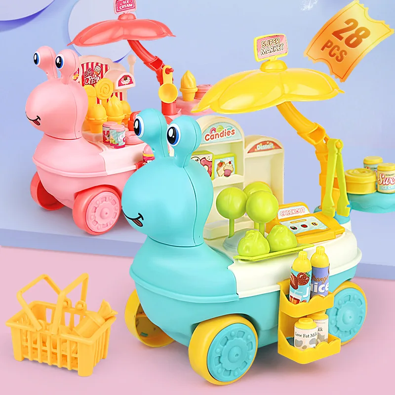 28 Sets of Simulation Snail Ice Cream Sale Car Candy Play House Gift Toy Kitchen Brain Game | Игрушки и хобби
