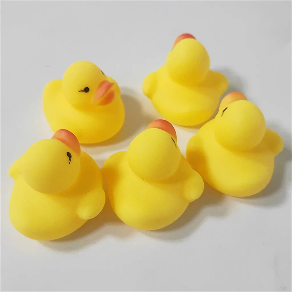 20pcs/lot Drink Float Water Swimming Child's Play Mouth Mini Small Yellow Rubber Duck Educational for Children Baby Bath Toys | Игрушки и