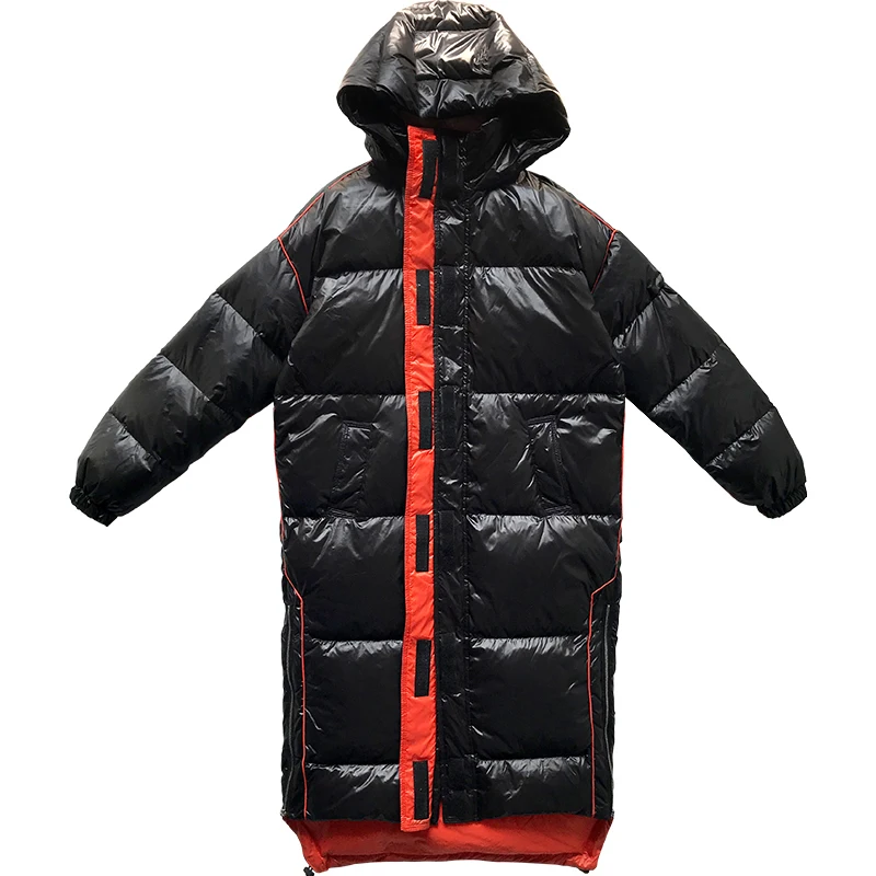 Зимняя куртка женская стеганая длинная 2019 яркая хлопковая Парка плюс размер