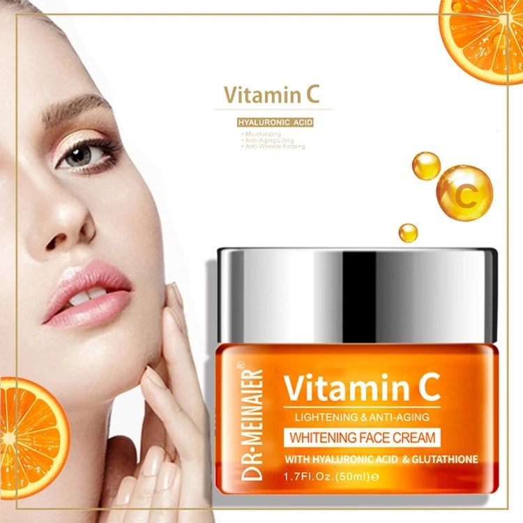 

Vitamin C Cream Fade Fine Lines Compact Face Cream Essence Day Frost & Night Frost Remove Dark Spots Whitening Face Care