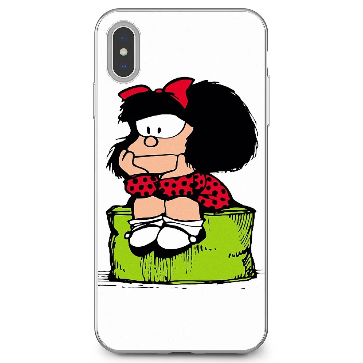 Тонкий силиконовый мягкий ТПУ чехол Mafalda для телефона iPhone 11 Pro 4 4S 5 5S SE 5C 6 6S 7 8X10 XR XS