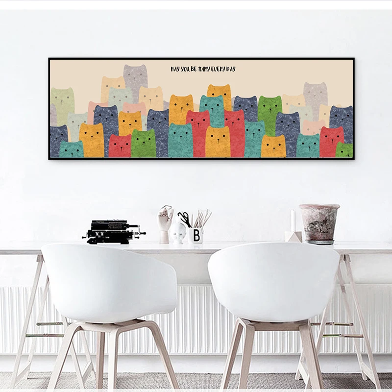 Настенная Картина на холсте с изображением леса лисы оленя грибов скандинавские