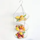 3-х уровневый провода подвесная корзина Нержавеющаясталь корзина с фруктами качели чаша стеллаж для овощей Дисплей подставка кухонная корзинка для хранения