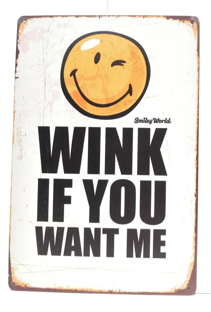 Wink If You Want Me Funny Sign Home Decor Garage Novelty Gift Metal Painting Poster Plaque 20x30cm |