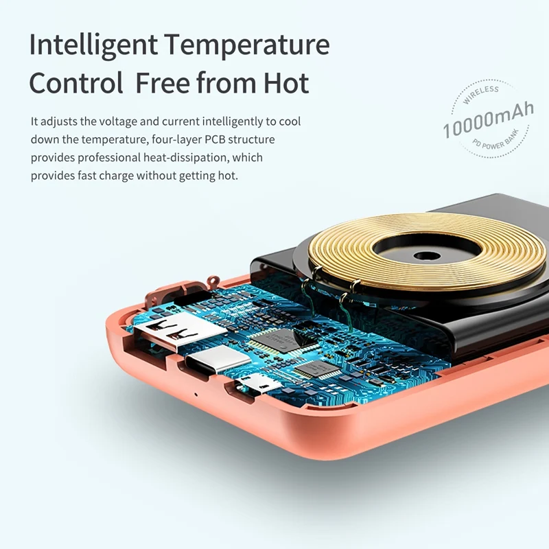 ROCK Mini Power Bank 10000 мАч светодиодный дисплей PD3.0 QC3.0 Быстрая зарядка портативная