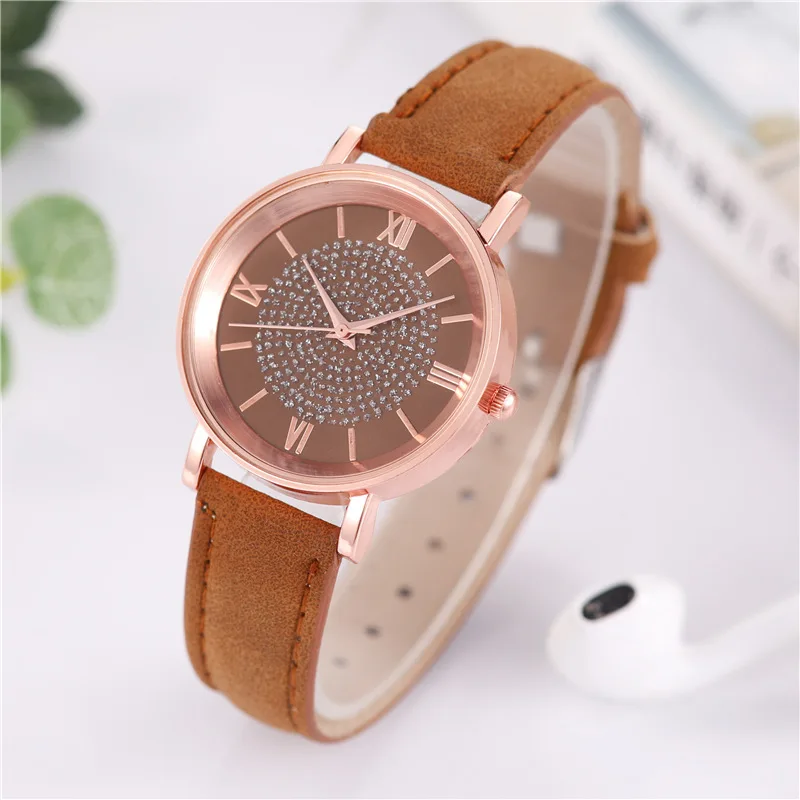 

Jewelry Gifts Simple Sun Pattern Roman Scale Quartz Watches Casual Watch