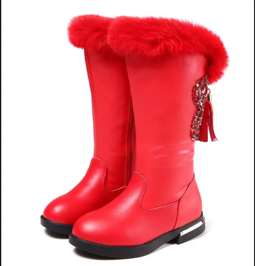 

Free Shipping Fashion 2020 Winter Girl's' Boots PU Leather Shoes Korean Students' Performance High Heels Children's Shoeses .
