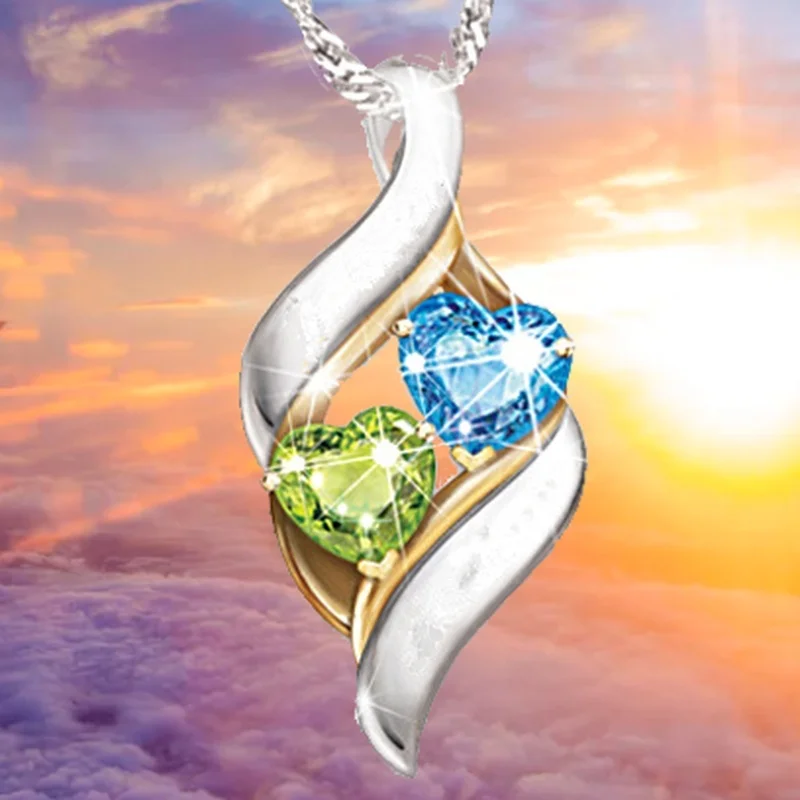 

luxury necklace heart-shaped zircon pendant wedding engagement charm jewelry gifts wholesale