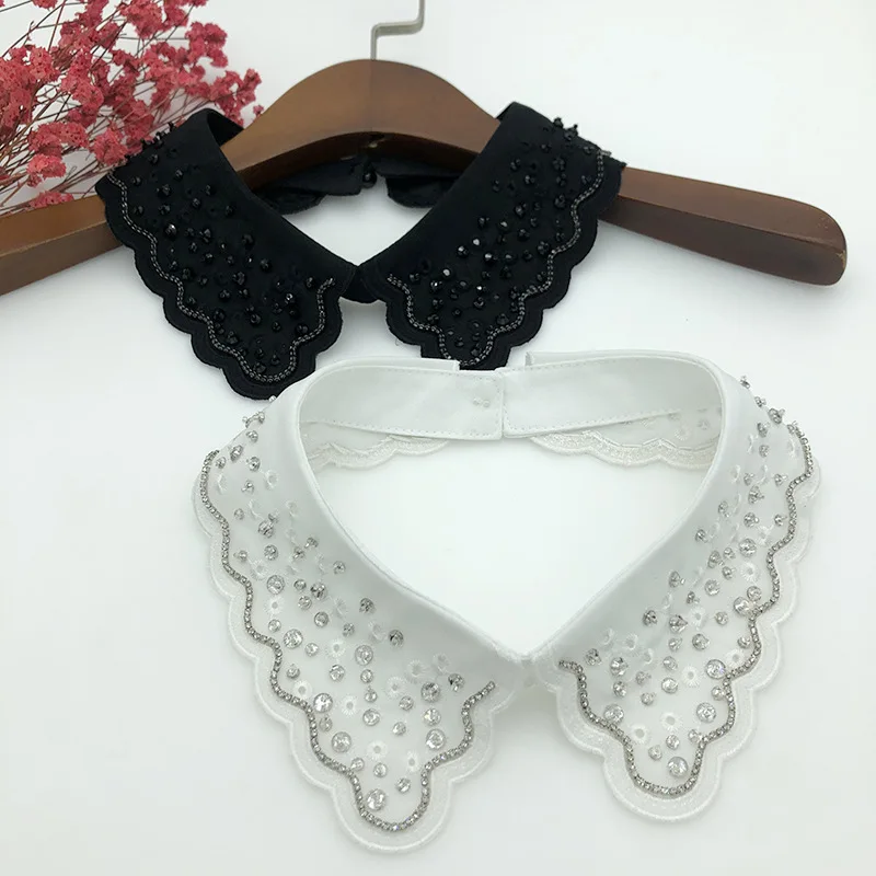 

Модные женские туфли из искусственного меха для девочек, стиль воротник-рубашка Ложные воротнички блузки; Топы; Без застежки; Съемный воротник съемный колье из бусин НЭП Kraagie