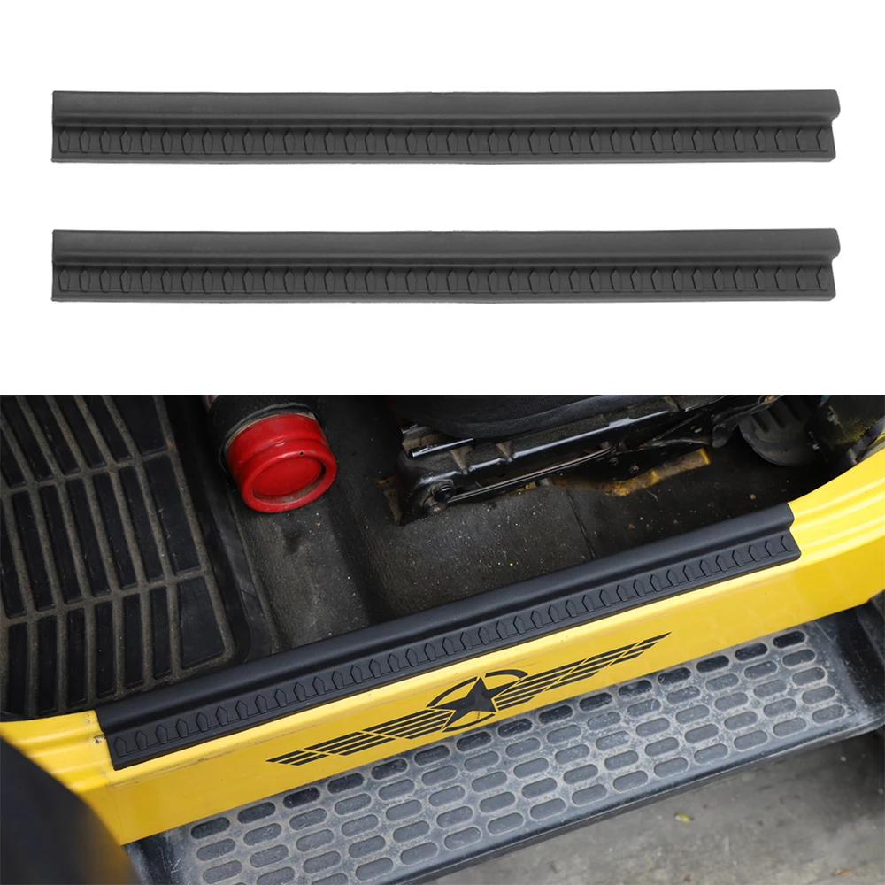 

Door Sill Scuff Plate Entry Guard Protector Decoration Cover Trim for Jeep Wrangler TJ 1997-2006 Rubber Black Car Accessories