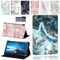 marble advanced pattern folio cover for lenovo smart tab m8 8 tab m10 10 1 pu leather stand tablet cover case pen