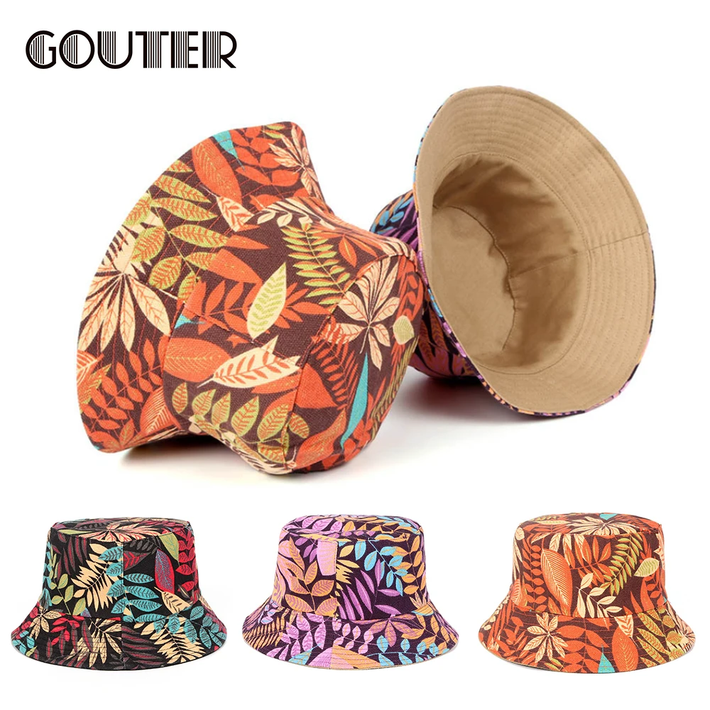 Панама GOUTER с рисунком кленового листа дизайнерская шапка в стиле хип хоп для