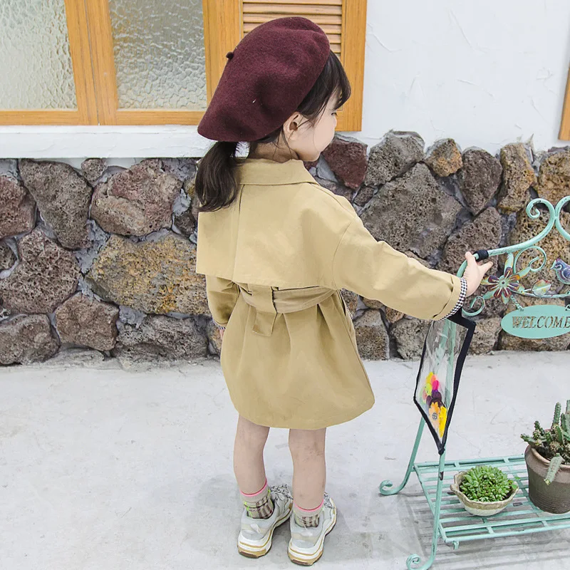 Куртки для девочек весна осень 2019 новая модная ветровка малышей однотонное