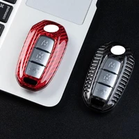 real carbon fiber car key case cover key shell for infiniti qx5 qx60 q50l qx80 fx35 keychain protective shell