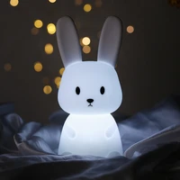 cute night light sea lion whale rabbit cat silicone night lights touch sensor rechargeable bedroom bedside lamp for kids baby