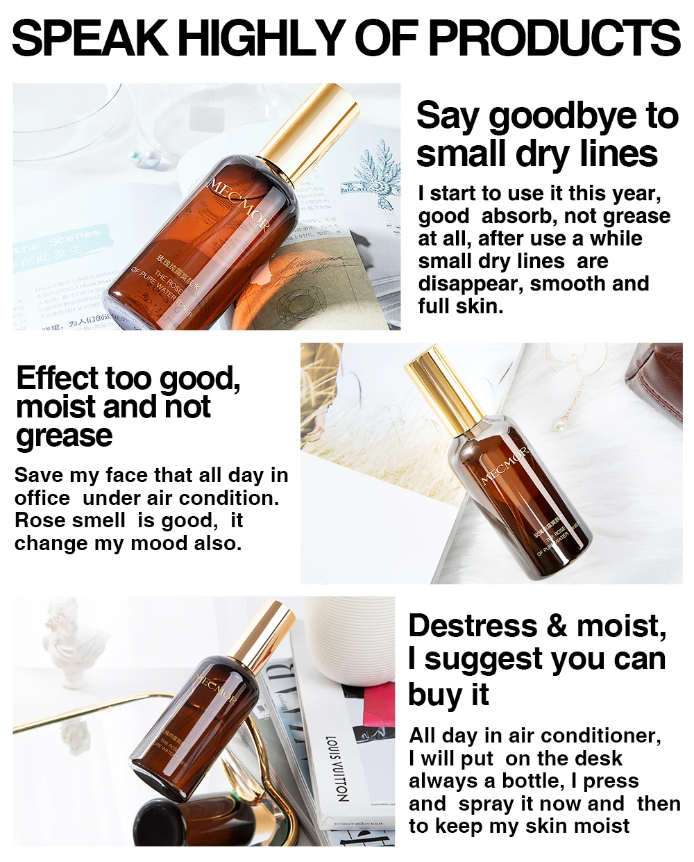 100% полностью натуральный органический Чистый Розовый сыворотка спрей тонера для