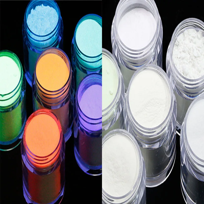 

5g In Box Bulk Glow In Dark Glitters Nail Powder 6 Color Luminous Fine Pigment Decoration For Nail Fluorescent Powder Wholesale
