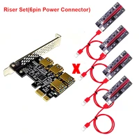 4pcs pci e express 1x to 16x 009s riser card adapter pcie 1 to 4 slot pcie port multiplier card for btc bitcoin miner mining