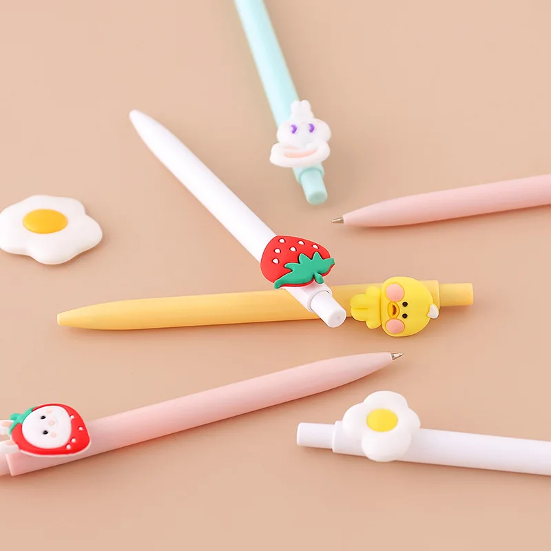 Милая фруктовая гелевая ручка в форме животного клубника кролик единорог утка