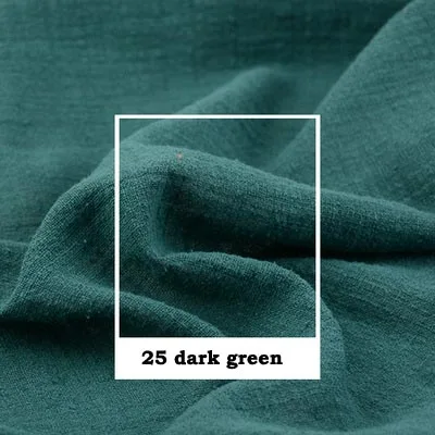 25 dark green Художественный Ретро Slub креп хлопок/лен белый желтый оранжевый кофе темно серый красный мягкая ткань для ручной работы летнее платье Блузка - Цвет: 25 dark green