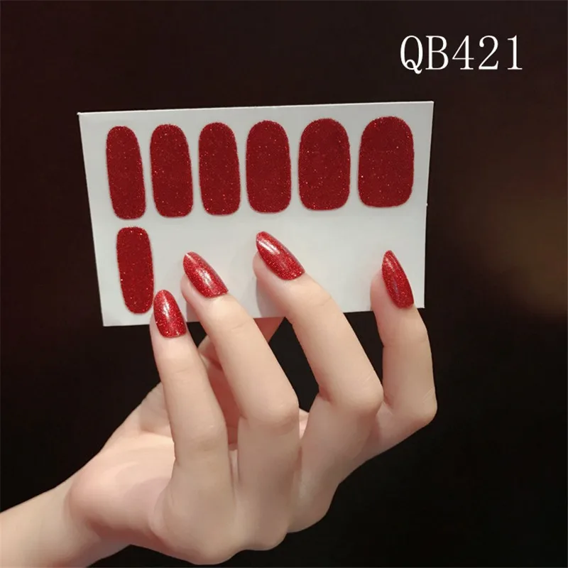 QB421 Lamemoria 22 советы, стикеры 3D на ногти Nail Art, красное сердце, дизайн, французский экологический клей, наклейки, наклейки для женщин, маникюр - Цвет: QB421