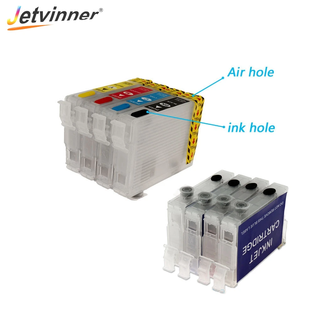 Jetvinner T288 288XL T2881-T2884 без чипа Refillable патрон чернил для принтера Epson XP-240 XP-330 XP-340 XP-430