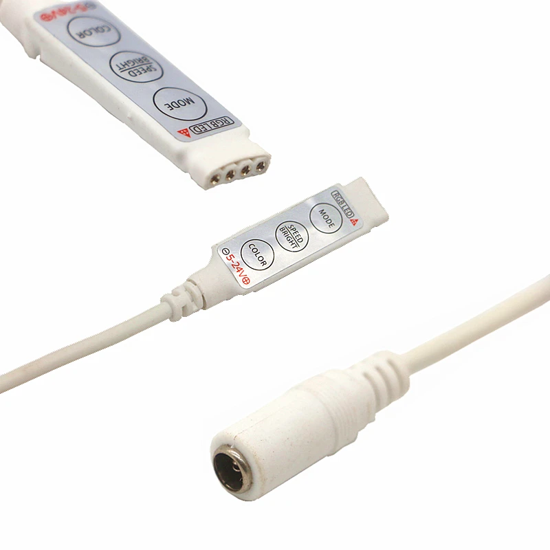 Мини 3Key RGB светодиодный контроллер DC 5 в 12 В 24 режим/скорость/яркий/цветной