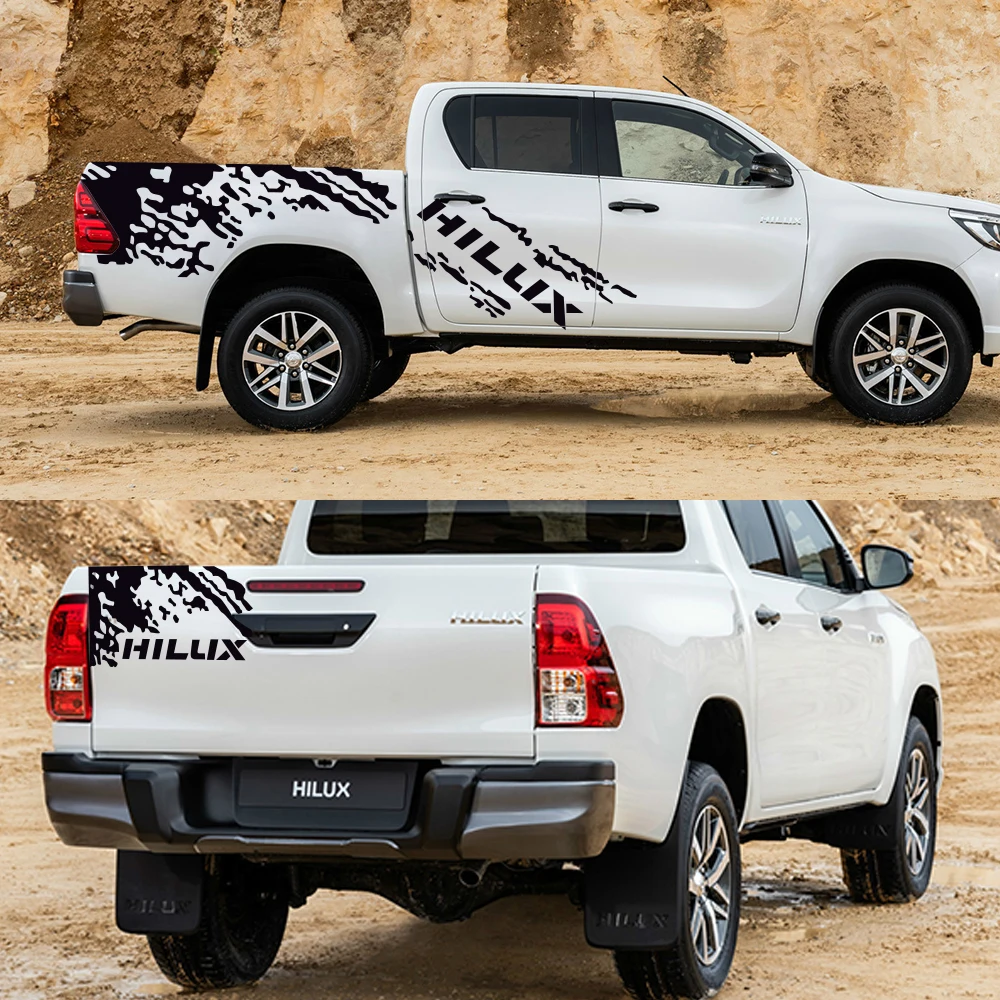 Автомобильные наклейки кузова пикапа боковые полосы наклейки для Toyota Hilux Revo Vigo графика грузовика виниловые пользовательские буквы Обложка ...
