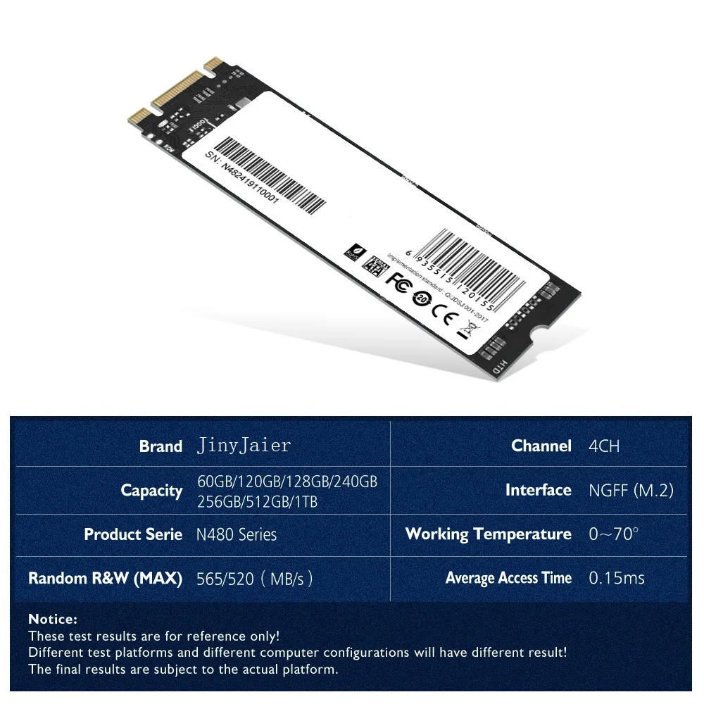 Твердотельный накопитель JinyJaier M2 SATA SSD 128 ГБ 256 512 ТБ твердотельный M.2 NGFF 2280