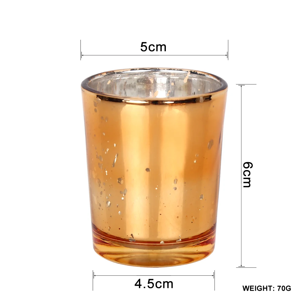 Набор из 6 серебристых золотых пустых подсвечников идеально подходит для DIY