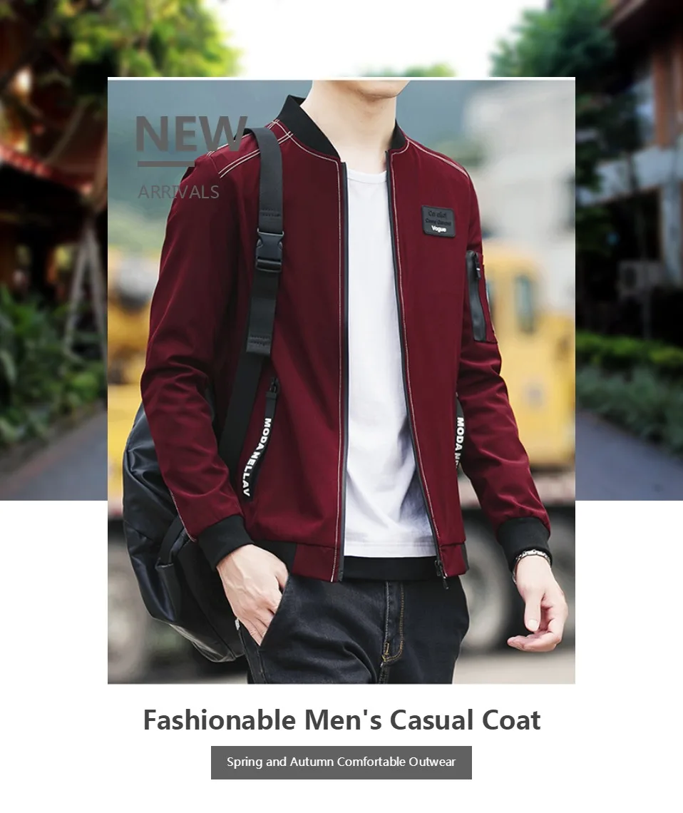 HCXY Для мужчин куртка Демисезонный Мода Марка Slim Fit пальто мужской Бейсбол Курточка бомбер Для мужчин пальто большие размеры 5XL
