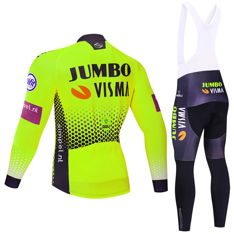 Зима JUMBO команда Велоспорт Джерси 20D велосипед брюки набор Ropa Ciclismo мужские тепловой флис pro трикотаж для велосипедистов Майо Одежда