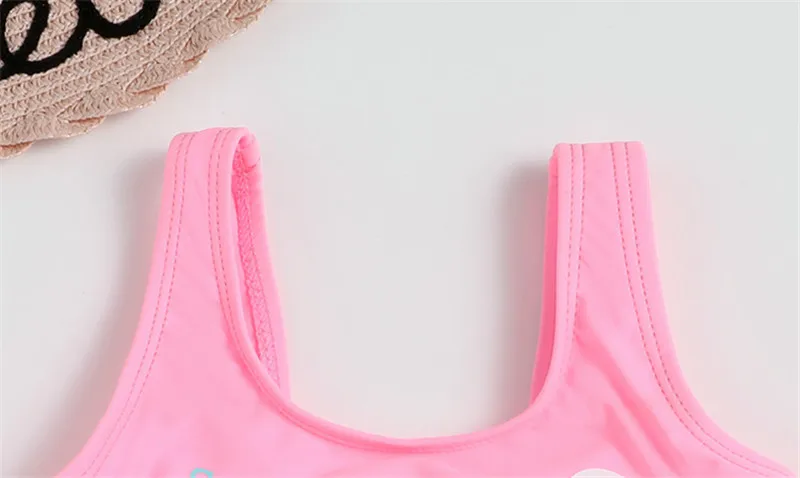 Детский слитный нейлоновый купальник монокини для девочек розовый с принтом 34 2021