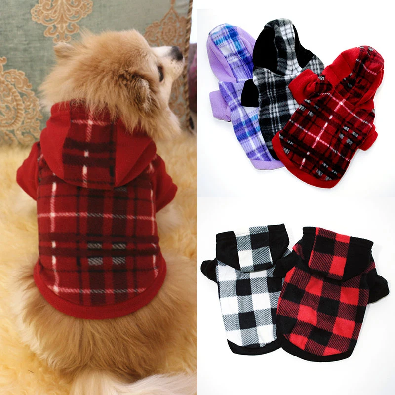 

Thick Winter Dog Fleece Coats Hoodies Soft Cotton Warm Wear Clothes With Pocket For Cute Puppy Coat Pets Supplier