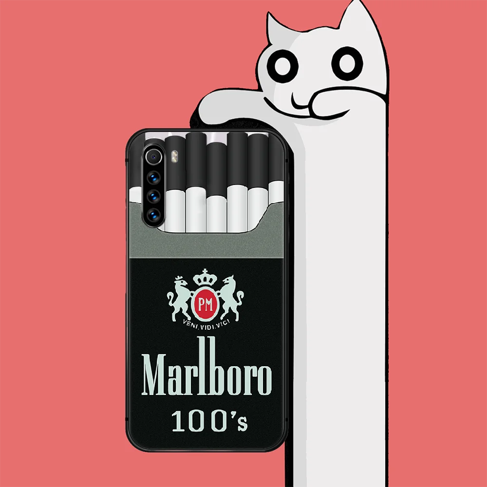 

Cigarette Hot Marlboros Phone Case Cover For Xiaomi Redmi Note 7 7A 8 8T 9 9S 9A 10 K30 Pro Ultra Black Soft Etui Bumper Funda