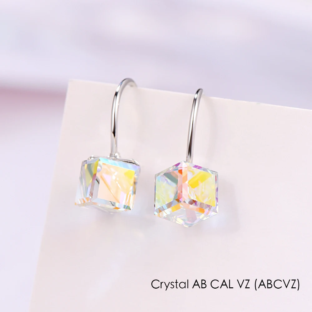 Серьги-капли с кристаллами Swarovski, новинка, модные кубические необычные серьги для пирсинга из камня, свисающие серьги для женщин, ювелирные изделия для свадебной вечеринки, подарок